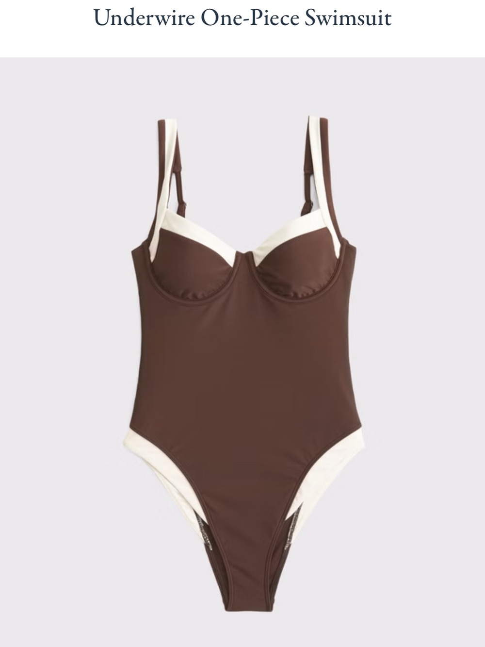 Abercrombie underwire one-piece swimsuit, cocoa, large, NEW - Picture 4 of 6